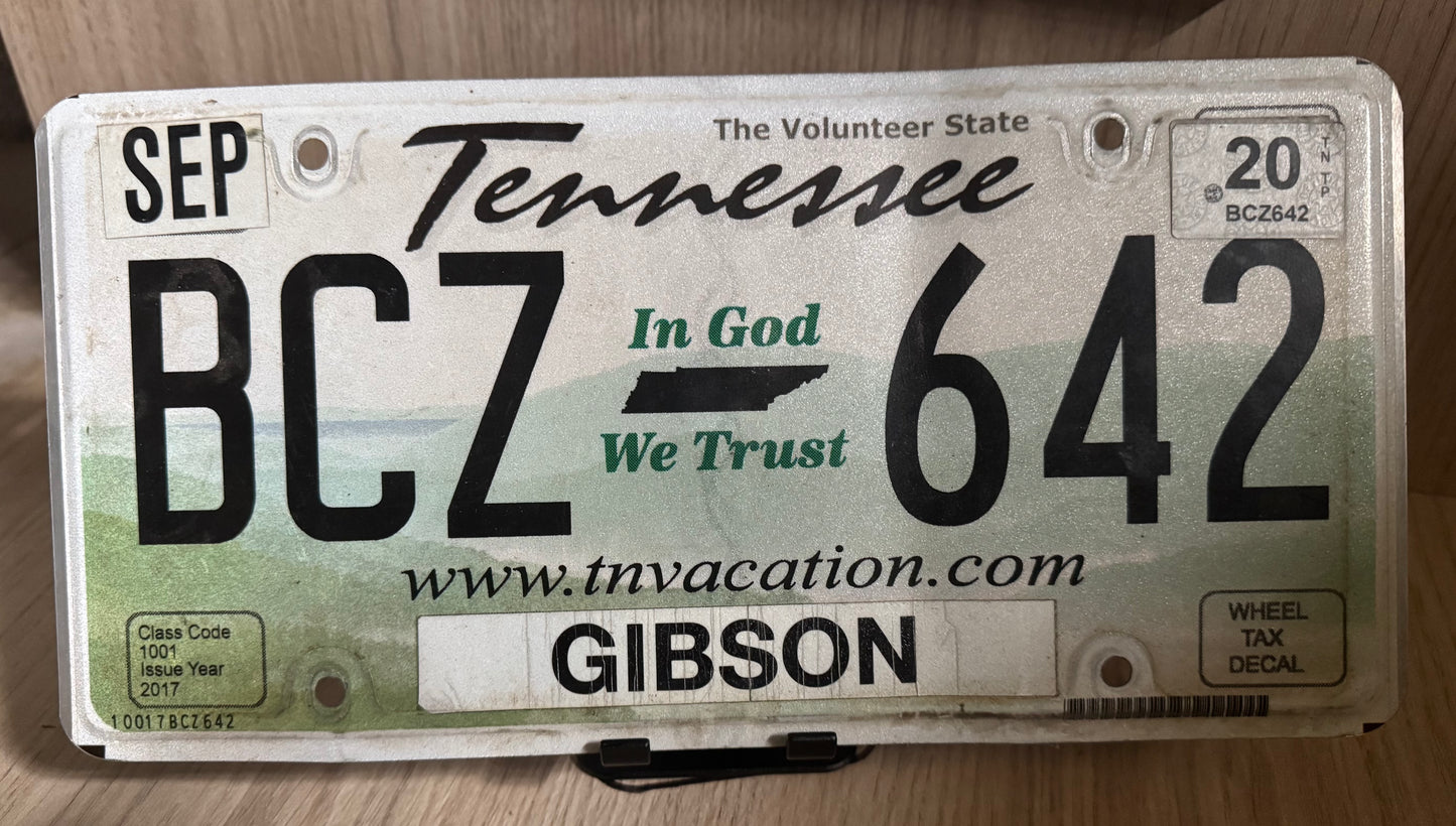 Tennessee BCZ 642 Comté de GIBSON