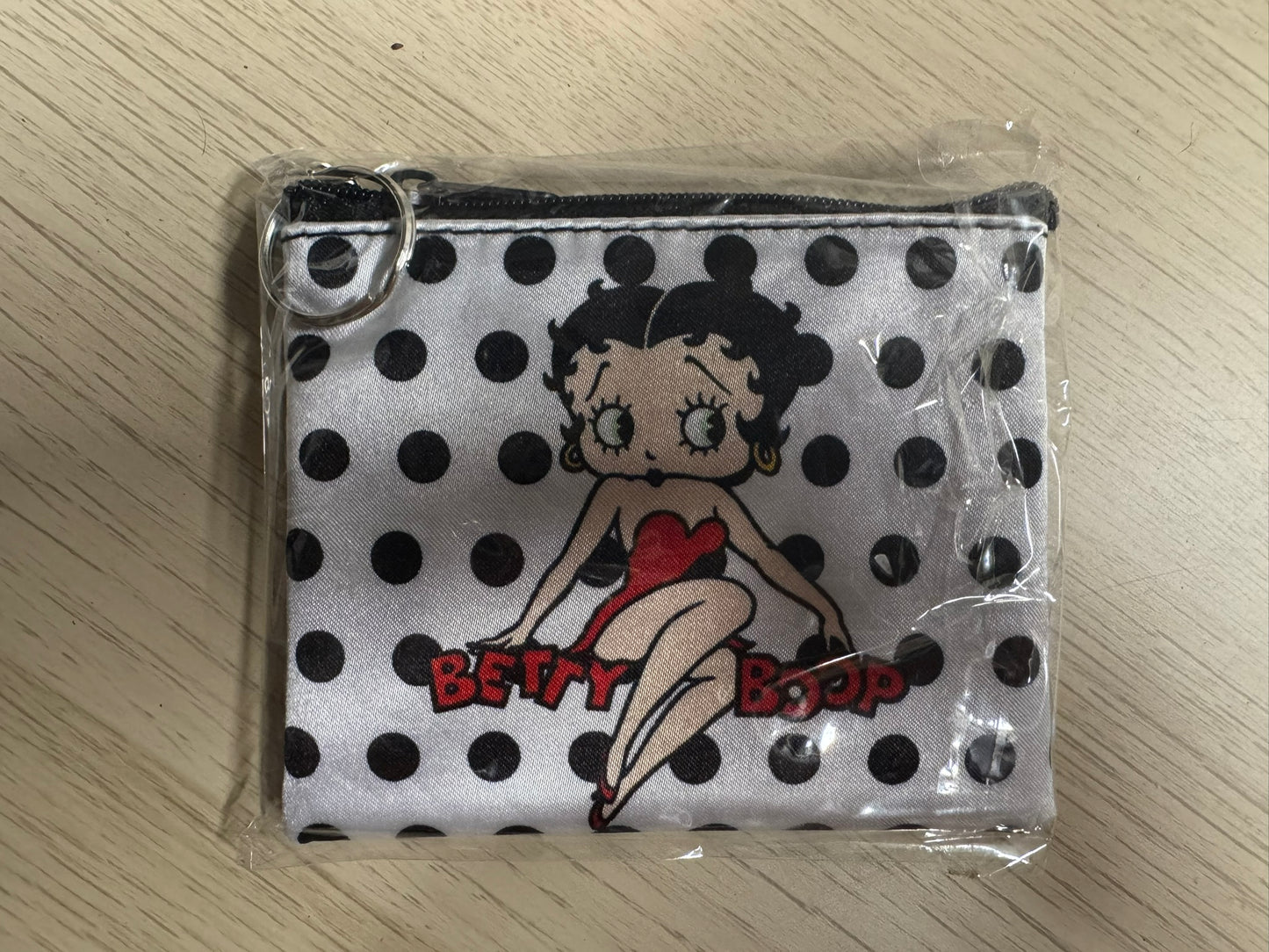 Porte-Monnaie Pochette Betty Boop – Édition Vintage "Polka Dots" à Pois Noirs