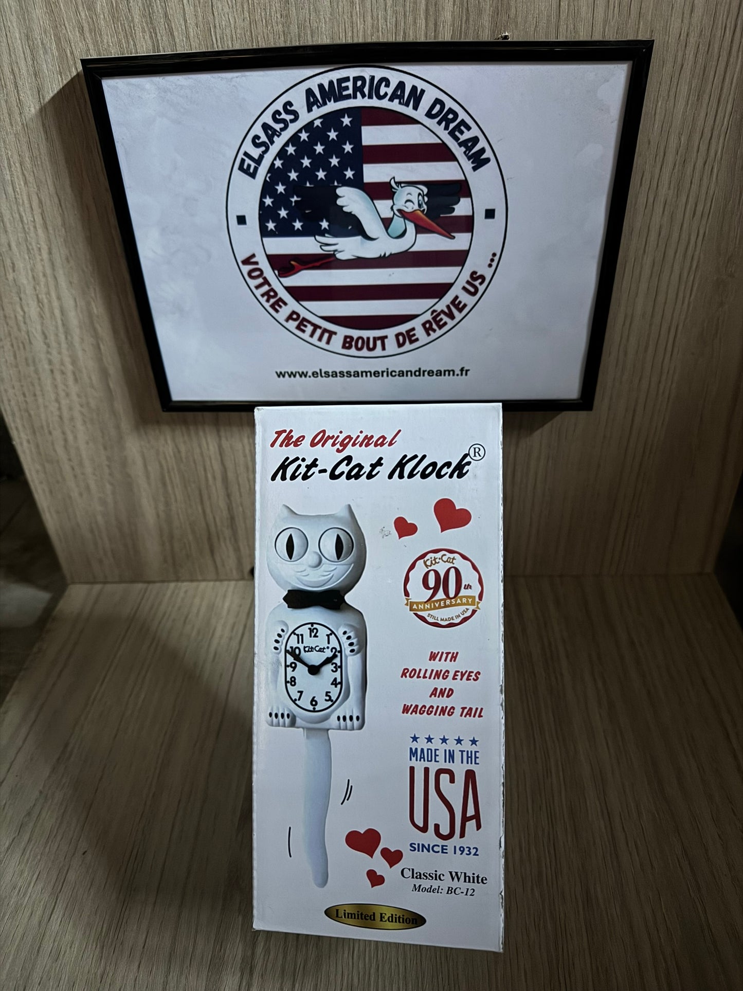 🕒 Horloge Murale Kit-Cat Blanche – Modèle BC-12 – Made in USA 🇺🇸