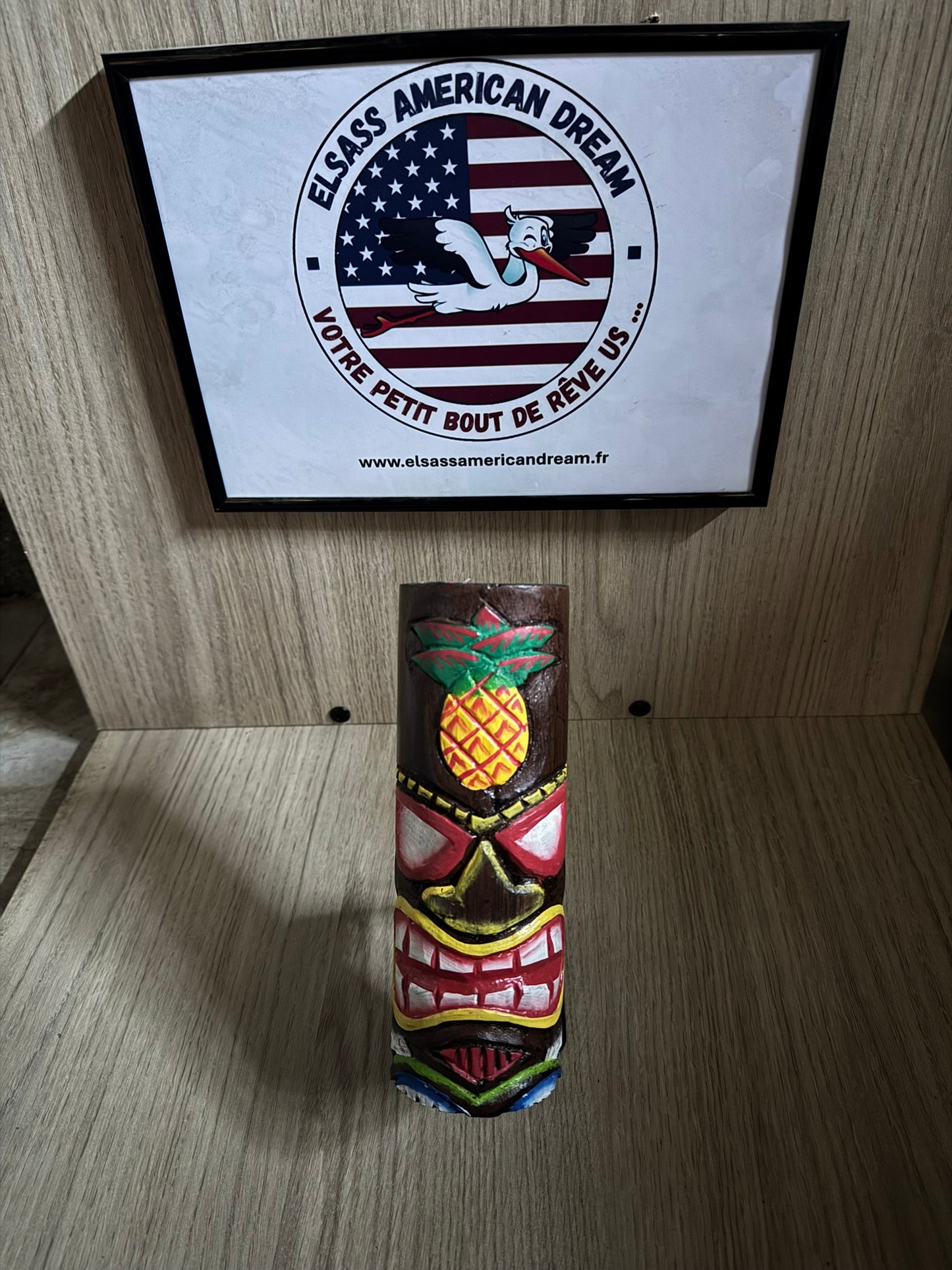 Sculpture Mini Tiki en Bois "ananas" 🍍
