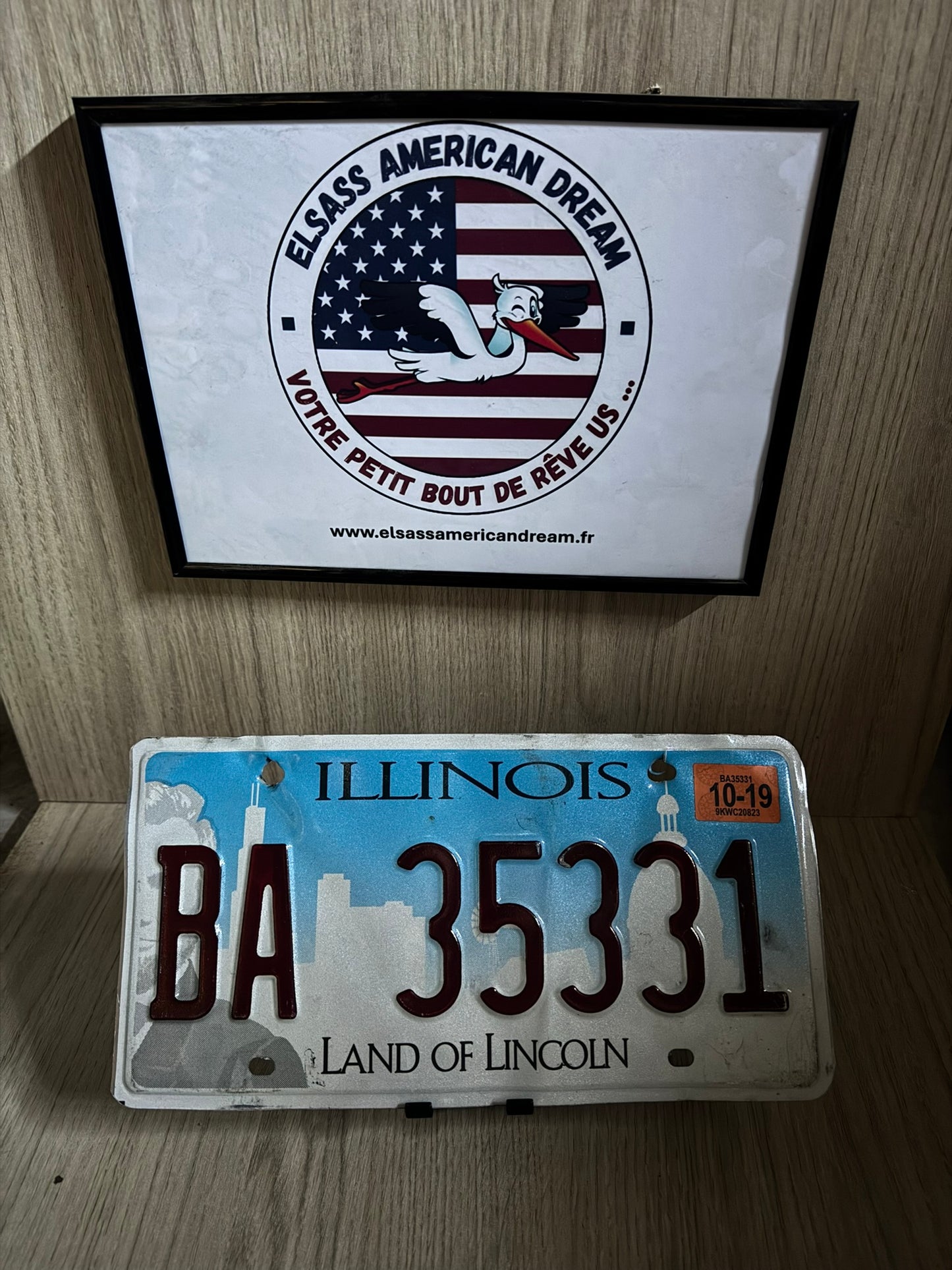 🚙 Plaque d’Immatriculation – Illinois "Land of Lincoln" (BA 35331)