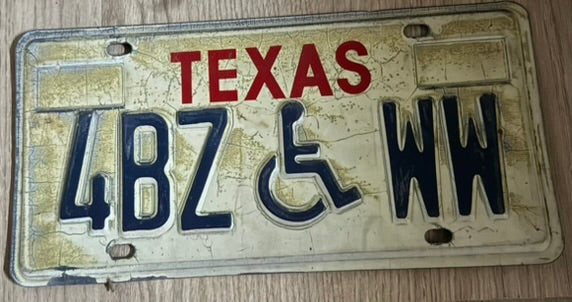 🤠Plaque d’Immatriculation – Texas Handicapé (4BZ ♿ WW)