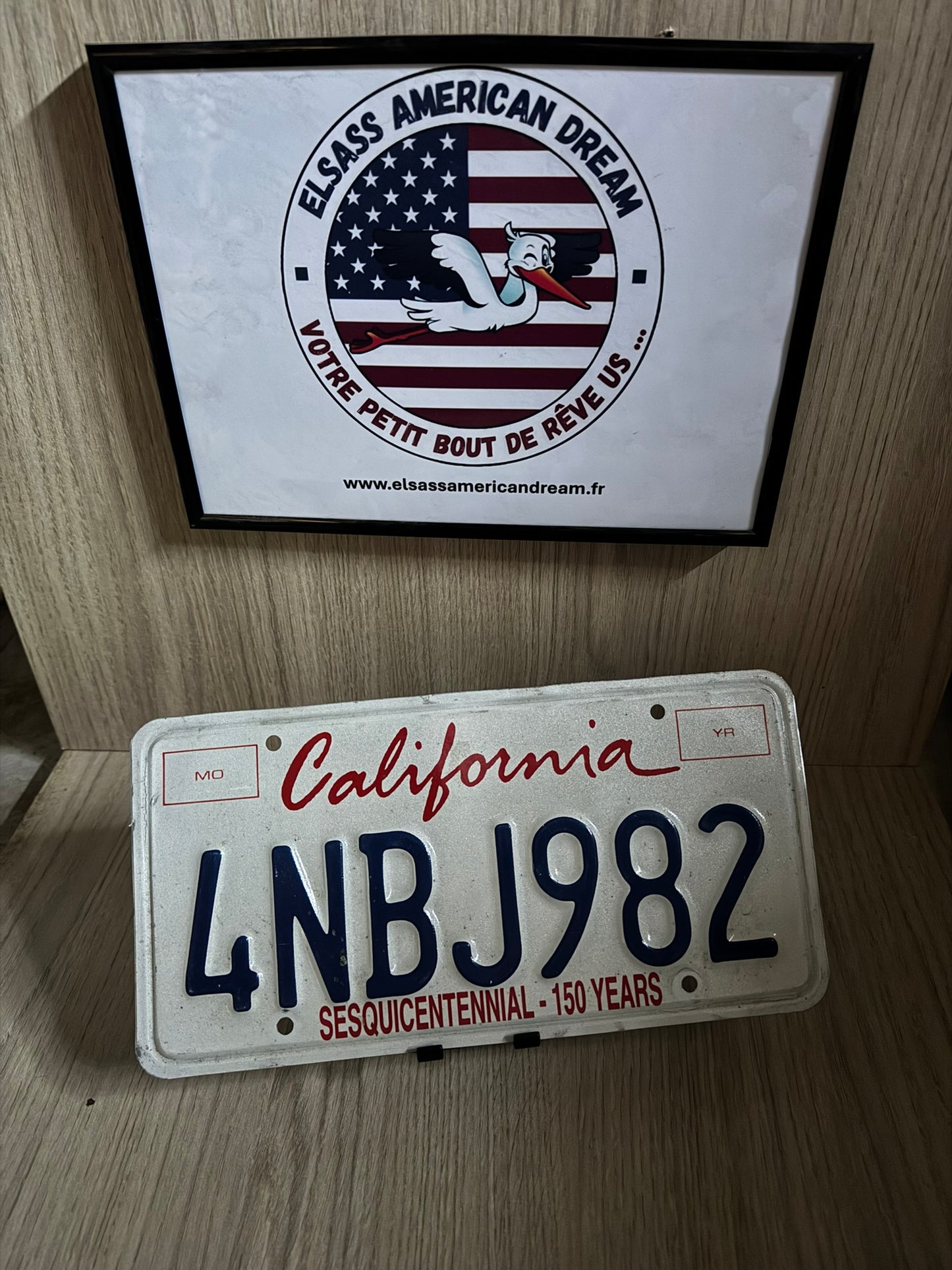 🚘 Plaque d’Immatriculation – Californie "4NBJ982" – Série Standard (sans sticker)