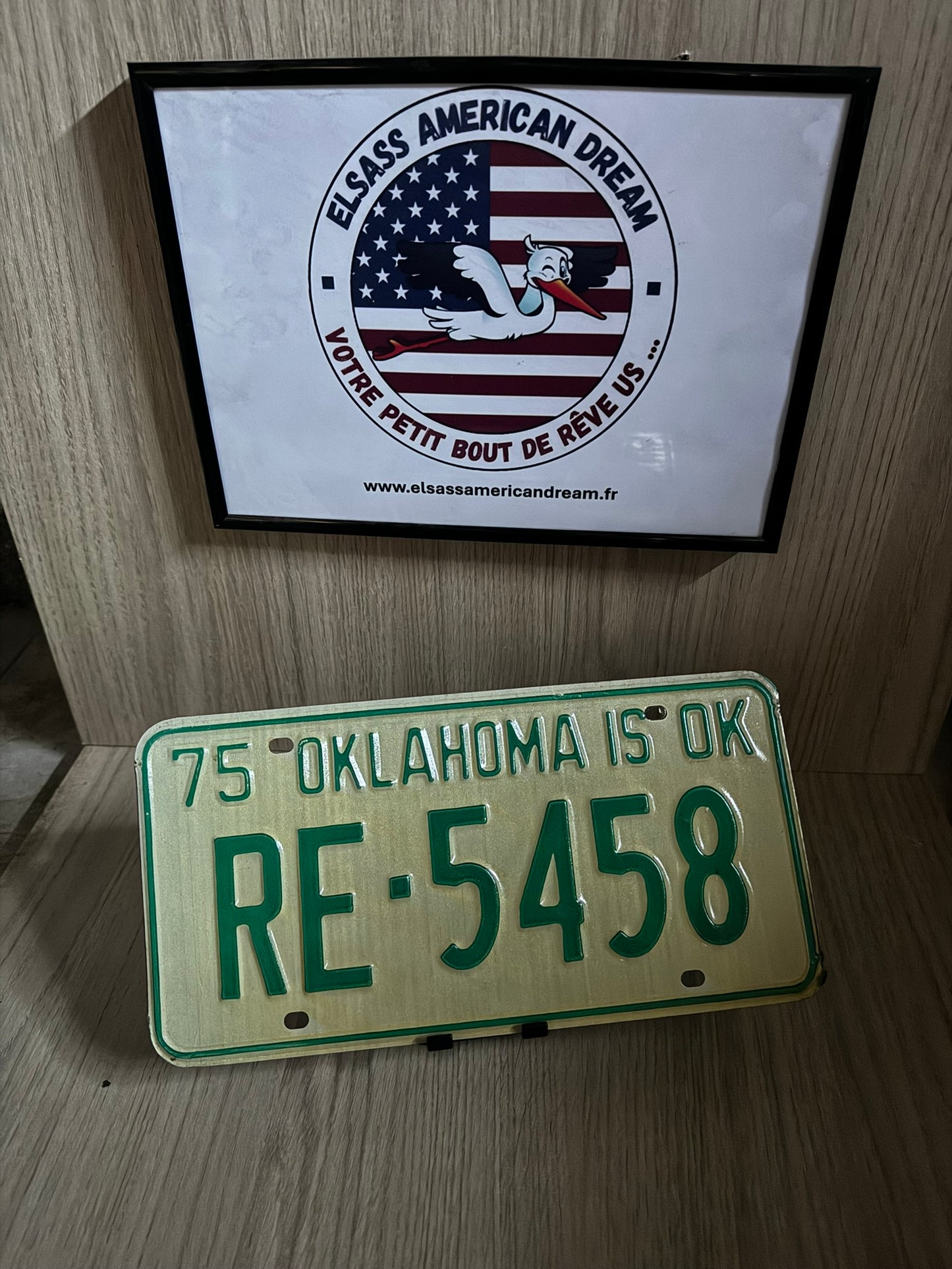 🛻 Plaque d’Immatriculation – Oklahoma "RE-5458" – Année 1975