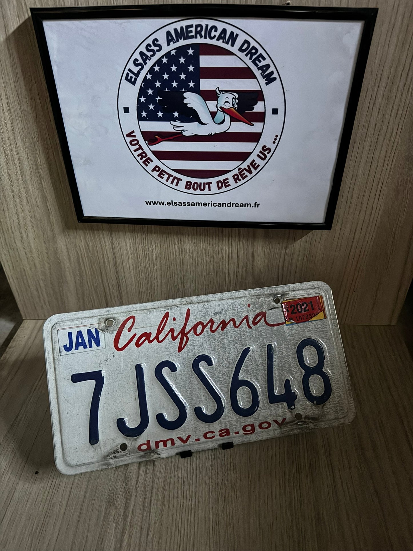 🚘 Plaque d’Immatriculation – Californie "7JSS648" – Série Standard (Janvier 2021)
