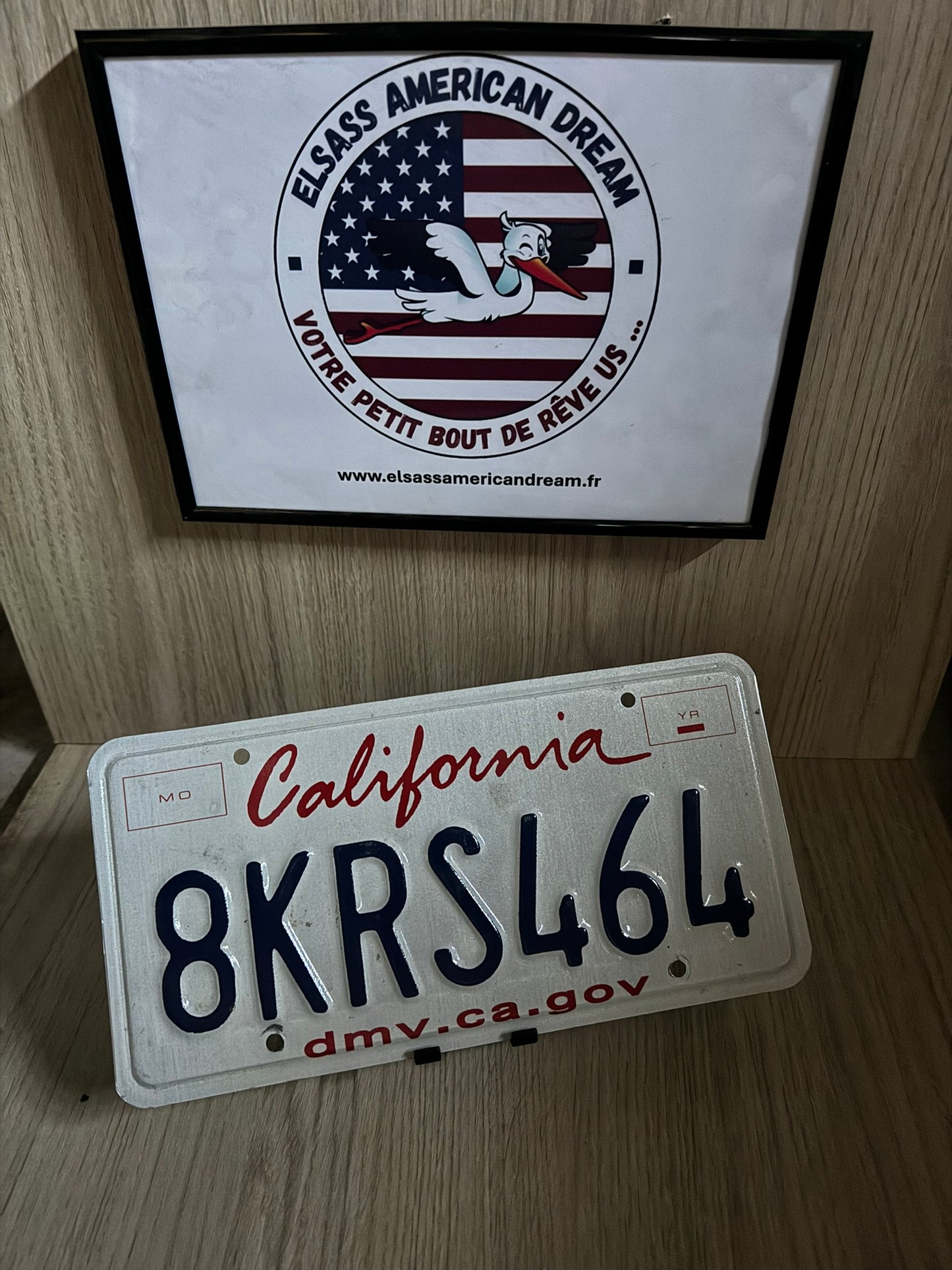 🚘 Plaque d’Immatriculation – Californie "8KRS464" – Série Standard (sans sticker)