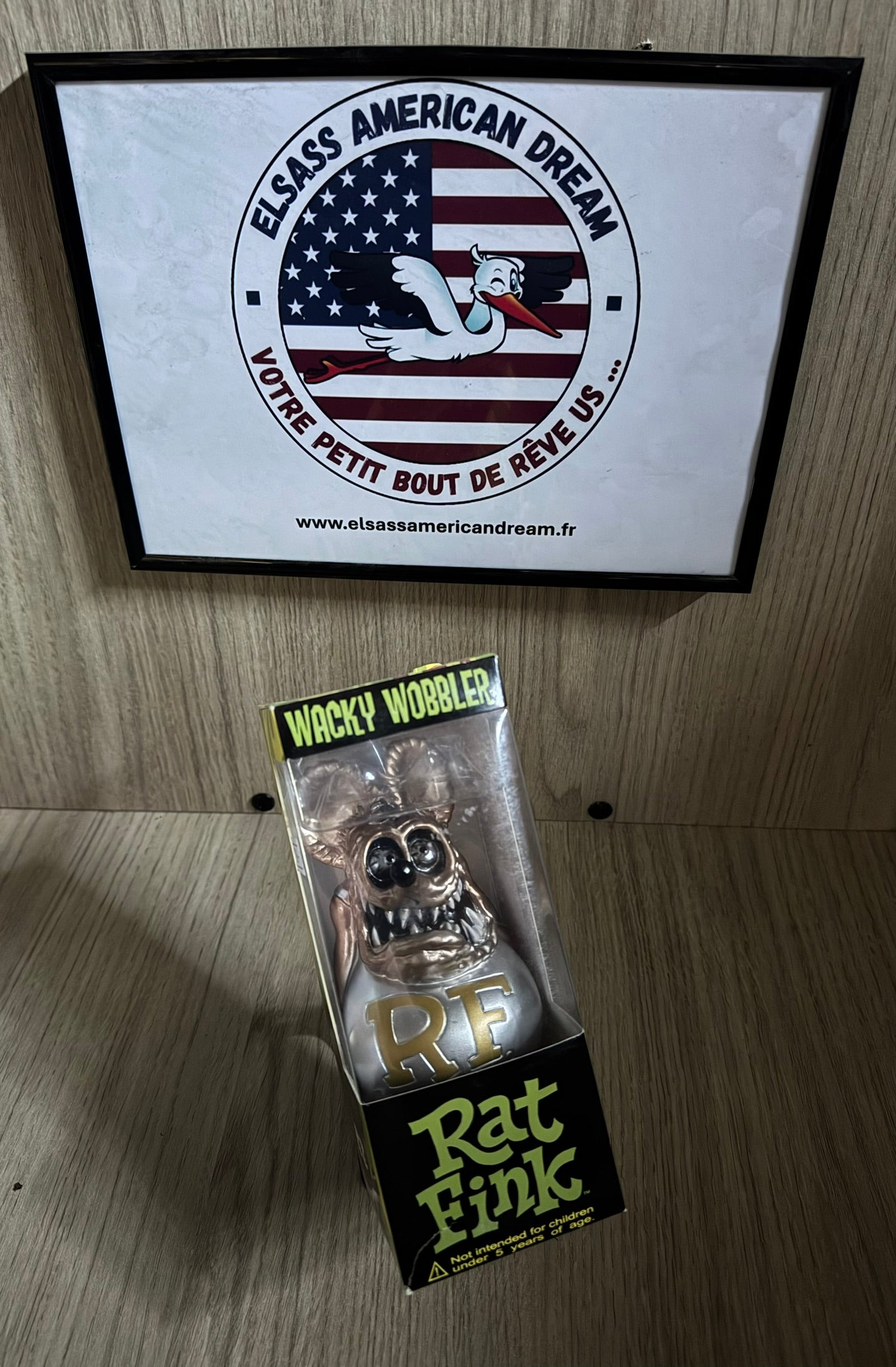 Figurine Wacky Wobbler – Rat Fink RF Métallisé – Édition Limitée-- Metal or+argent