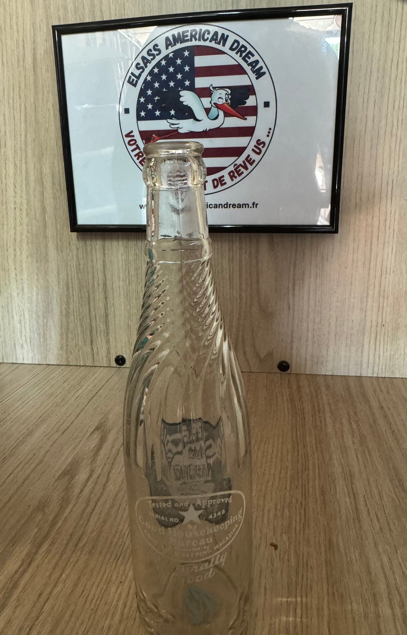 Bouteille de Soda Vide Vintage "Mission Beverage" - Swirl Design - Décoration Rétro