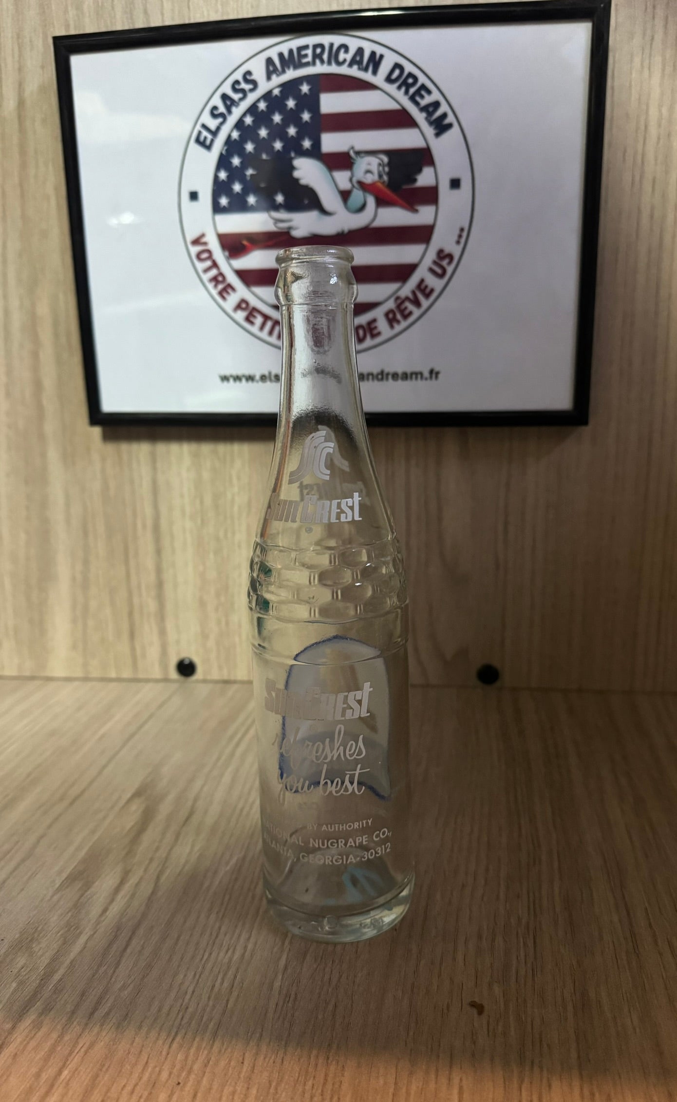 Bouteille de Soda Vide Vintage "Sun Crest" - 10 Fl. Oz. - Décoration Rétro