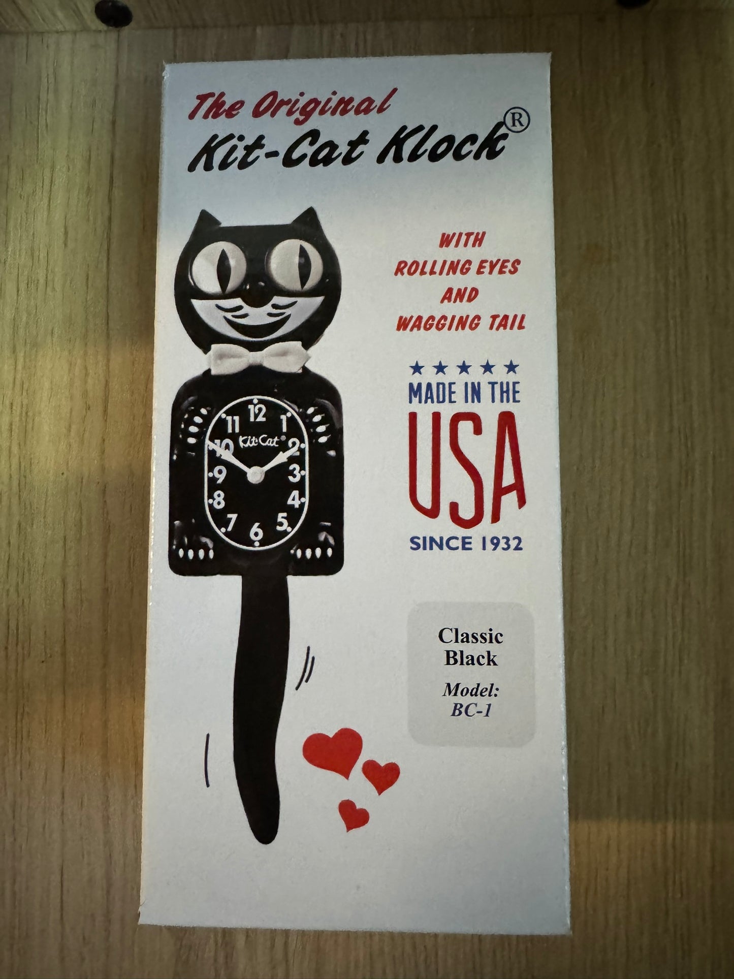 🕒 Horloge Murale Kit-Cat – Modèle BC-1 – Édition Black Classic – Made in USA