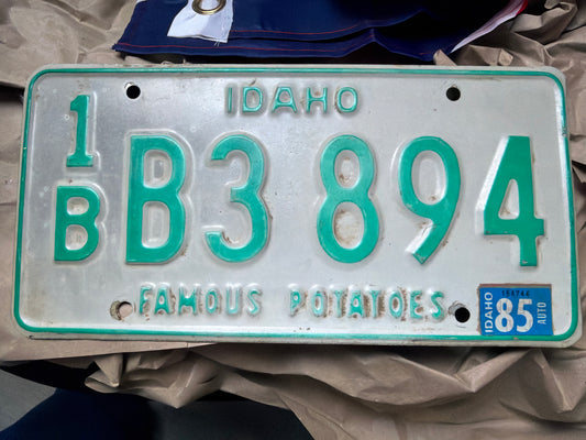 Plaque d'Immatriculation Américaine Vintage - Idaho "Famous Potatoes" 1985---1B-B3 894