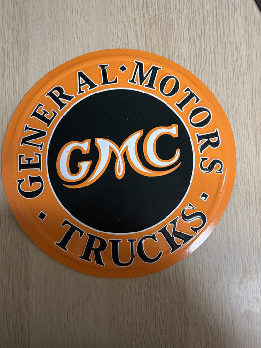 Plaque Métallique Vintage GMC – General Motors Trucks 29cm