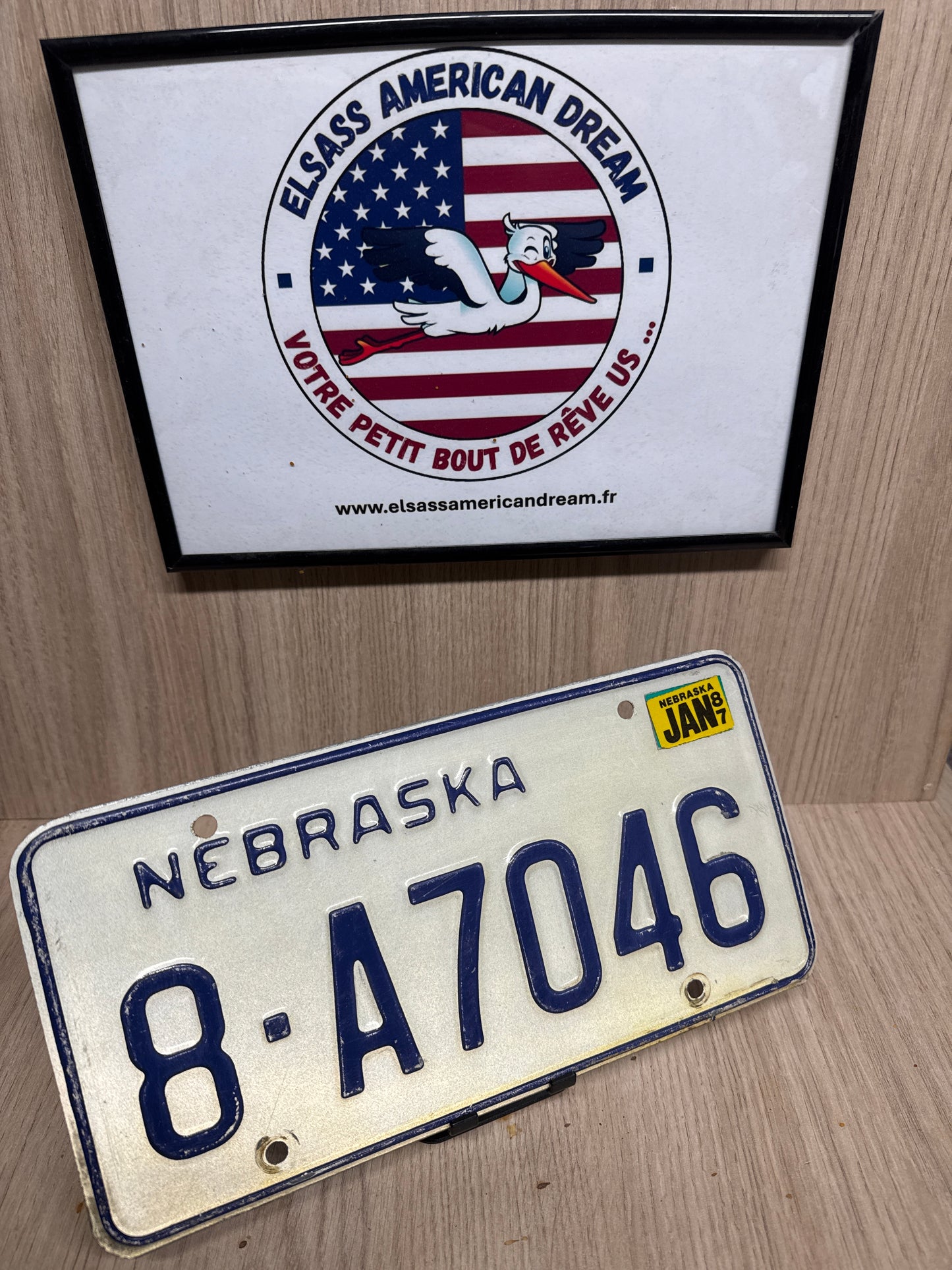 Plaque d’Immatriculation Vintage 1987 Nebraska – Blue & White Classic Nebraska 8-A70046