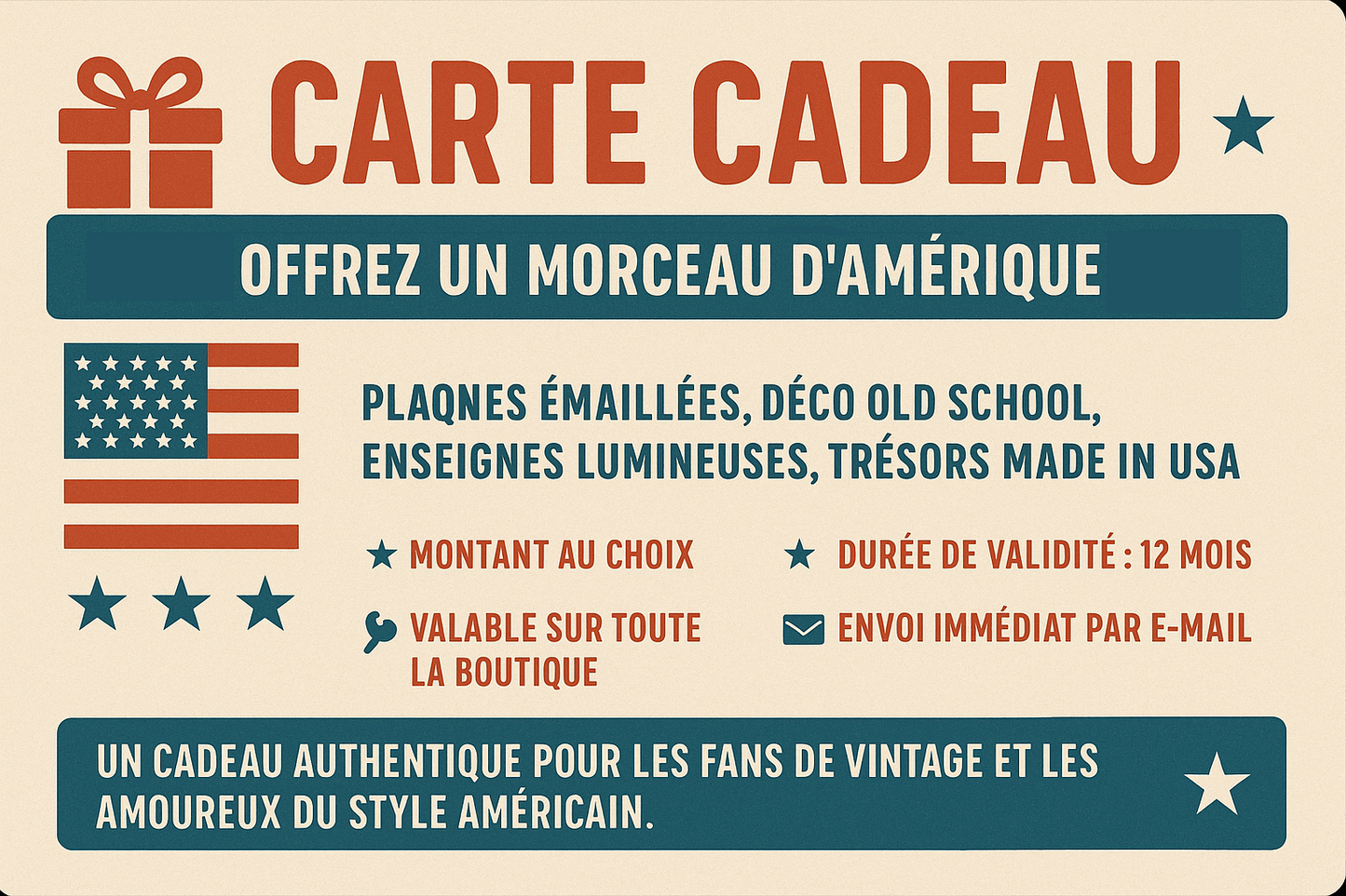 Carte cadeau Elsass American Dream