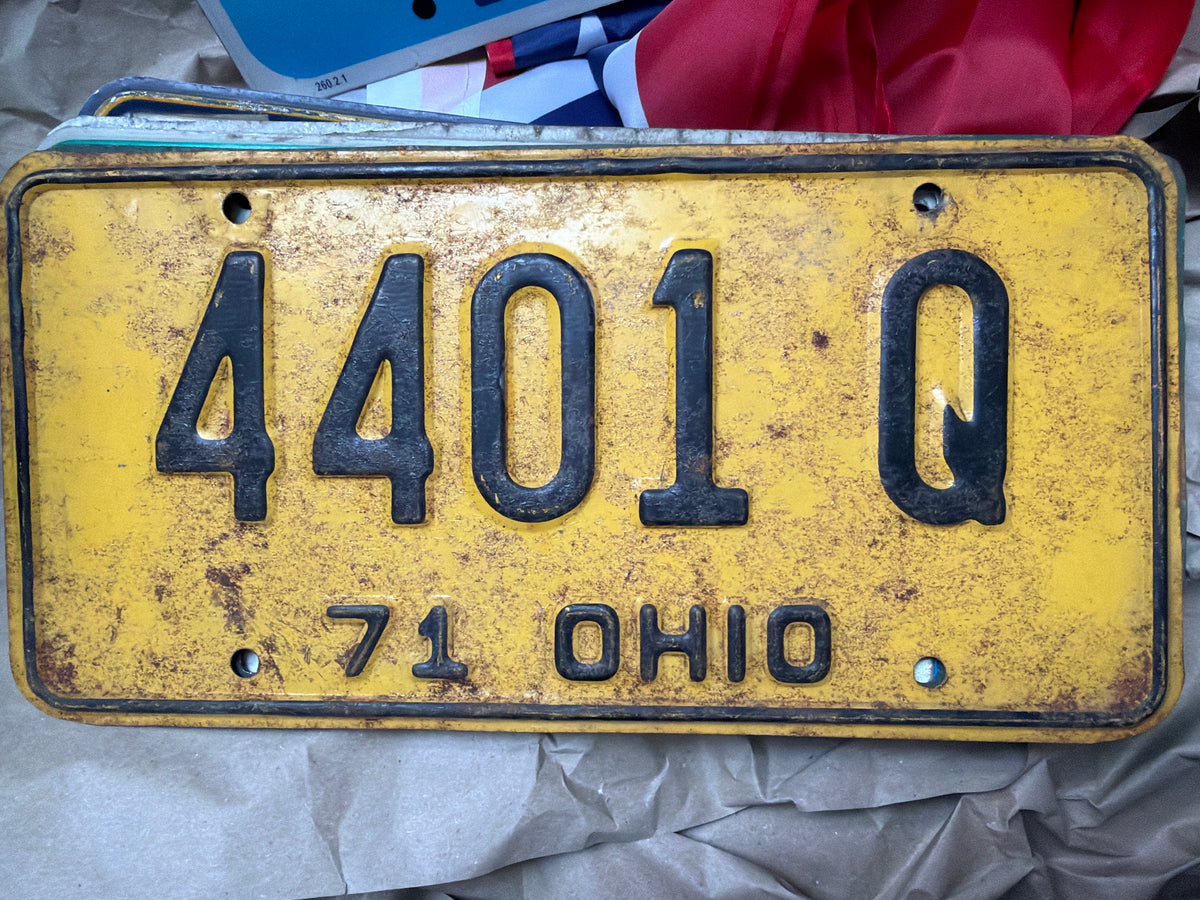 Plaque d'Immatriculation Américaine Vintage - Ohio 1971---4401Q