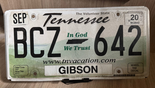 Tennessee BCZ 642 Comté de GIBSON