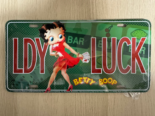 Plaque Métallique Betty Boop – "Lady Luck" Edition