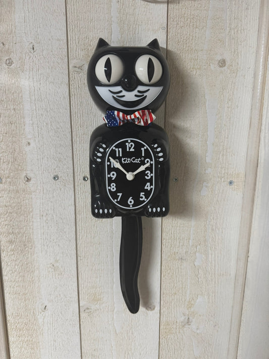The Original Kit-Cat Klock  – Édition Classic Black & Nœud Papillon Américain 250ans des USA