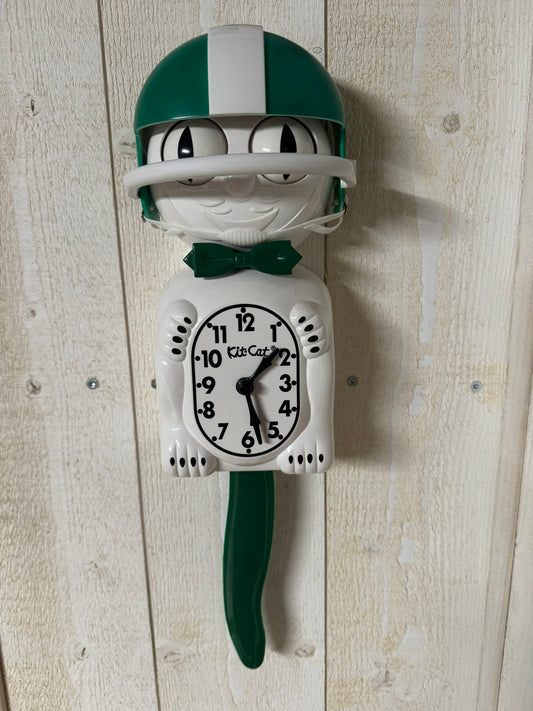 Horloge Kit-Cat Klock Édition Spéciale Football Américain – Blanc & Vert / Helmet Edition