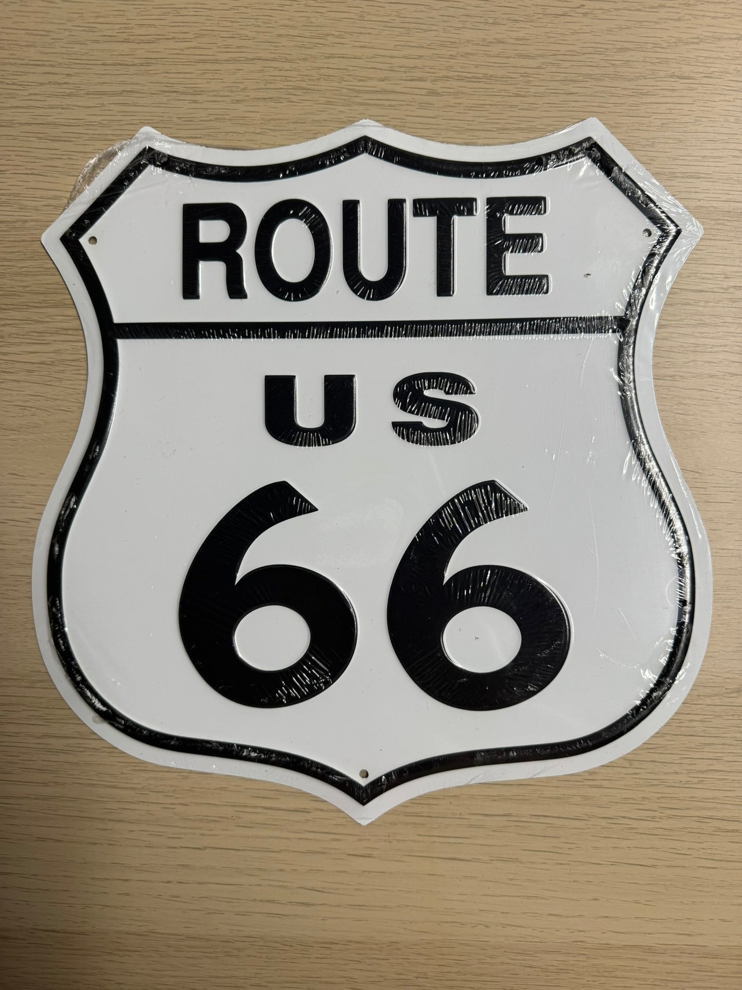 Plaque Métal Embossée Route 66 – Panneau Routier "Mother Road" US Shield