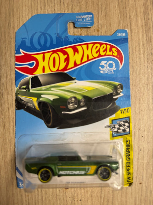 Hot Wheels '70 Chevy Camaro RS – Vert Métallisé / Hotchkis (28/365) – Édition 50ème Anniversaire