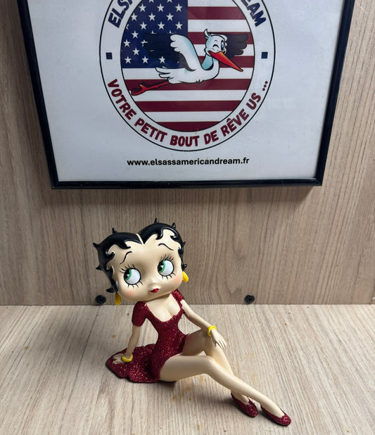 Figurine Collector Betty Boop – Édition Glamour Robe Rouge Scintillante & Pailletée