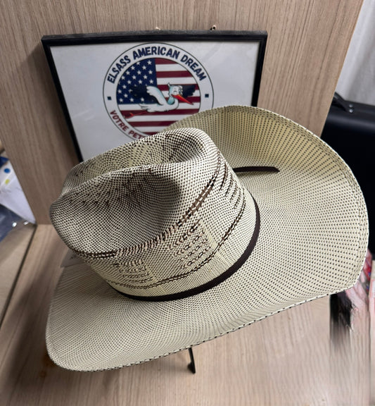 Chapeau de Cowboy de Cowboy en Paille "American Hat Makers" – Modèle Ventilé Premium (Taille XL-Taille 60) Neuf