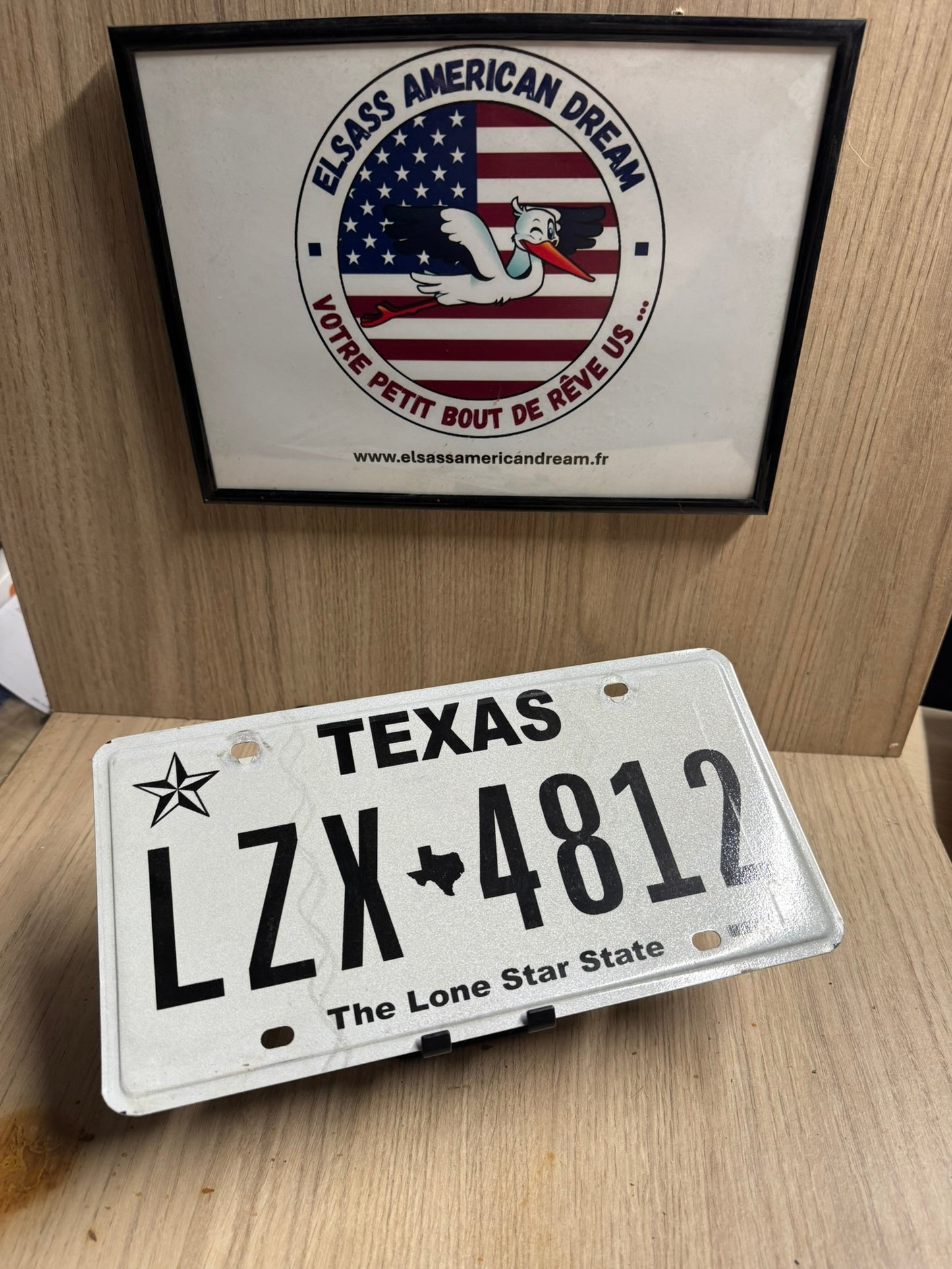Plaque d'Immatriculation Américaine Texas – Édition "The Lone Star State" (LZX 4812)