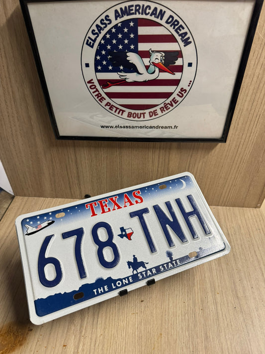 Plaque d'Immatriculation Américaine Texas – Édition Collector "Cowboy & Navette Spatiale" (678-TNH)