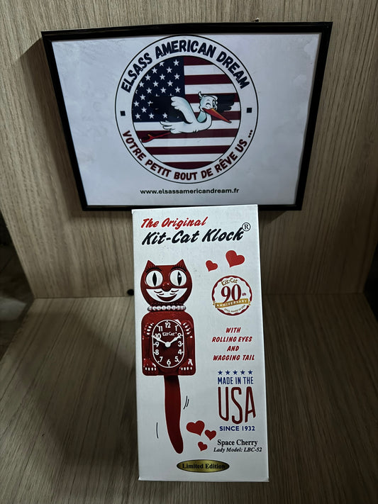 🕒 Horloge Murale Kit-Cat – Modèle LBC-52 "Space Cherry" – Lady Edition – Made in USA 🇺🇸
