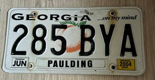 🍑 Plaque d’Immatriculation – Georgia "On My Mind" – 285BYA (Juin 2004)