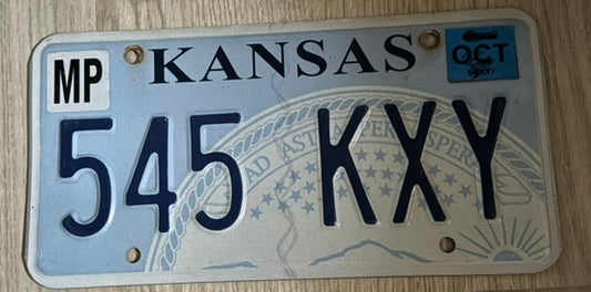 Plaque d’immatriculation Kansas – 545 KXY Octobre (année non précisée)