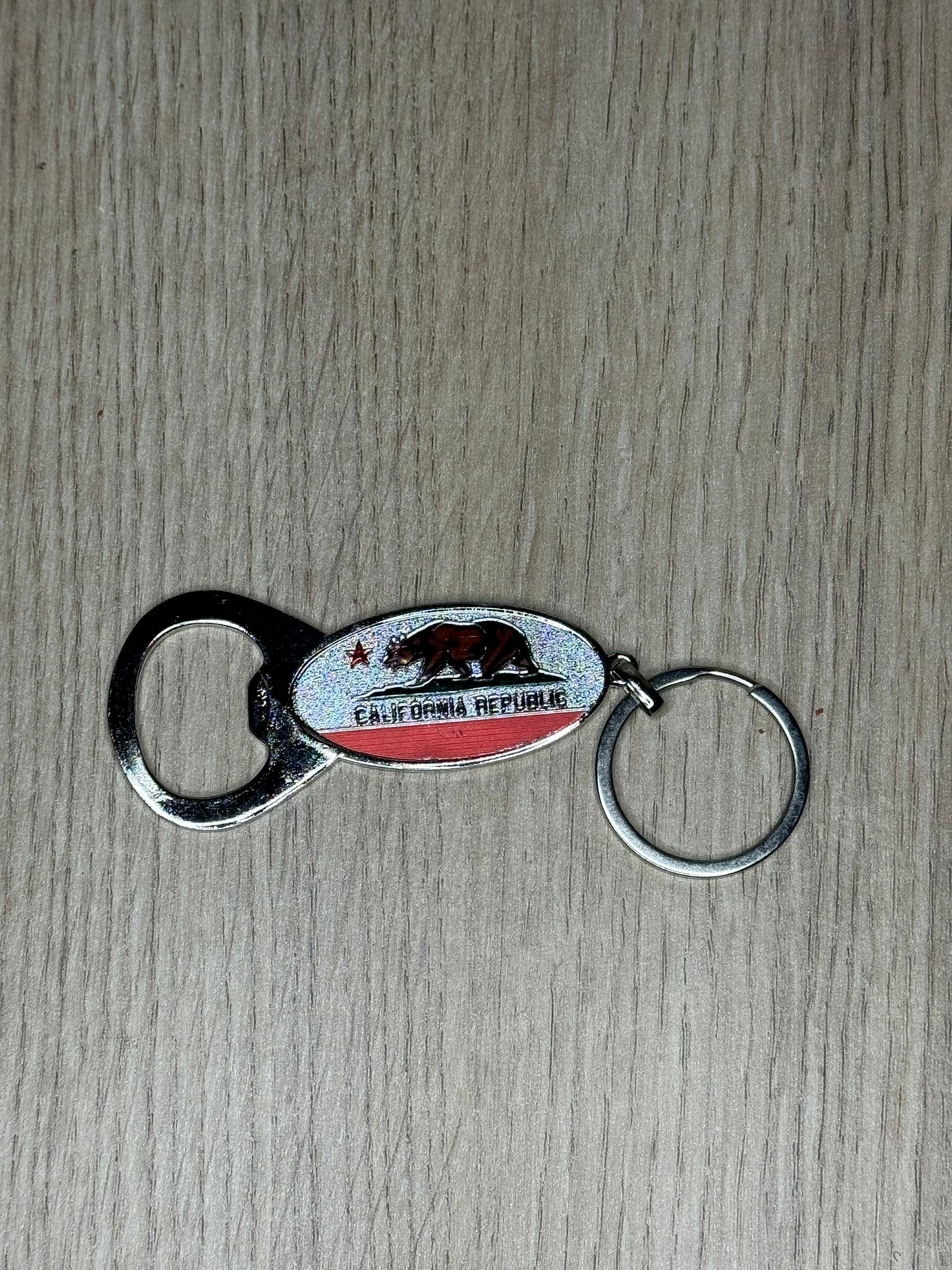 Porte-Clés Décapsuleur "California Republic" - Drapeau Californien &amp; Ours