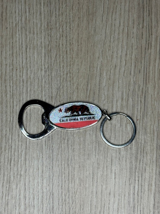 Porte-Clés Décapsuleur "California Republic" - Drapeau Californien &amp; Ours