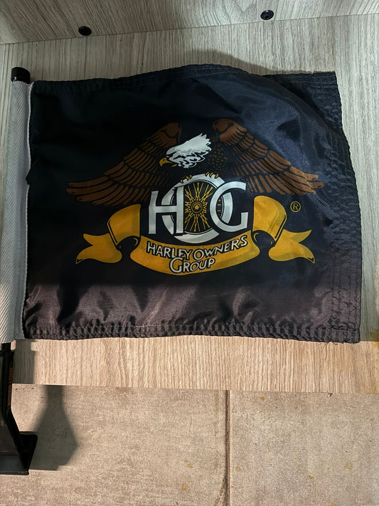 Drapeau de Moto Harley-Davidson H.O.G. (Harley Owners Group) - Support Inclus