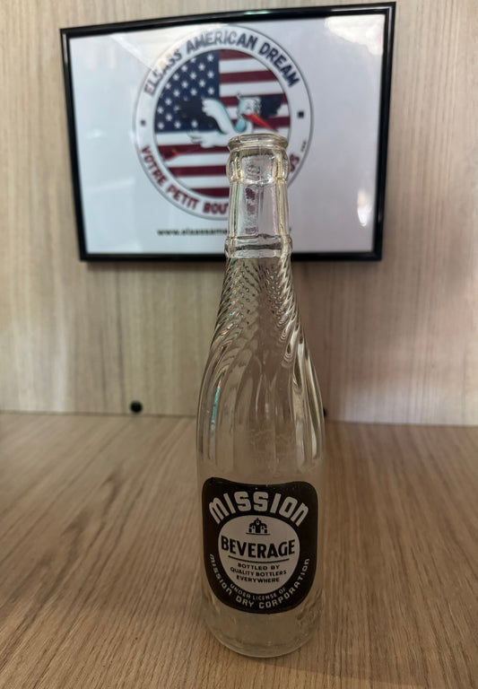 Bouteille de Soda Vide Vintage "Mission Beverage" - Swirl Design - Décoration Rétro