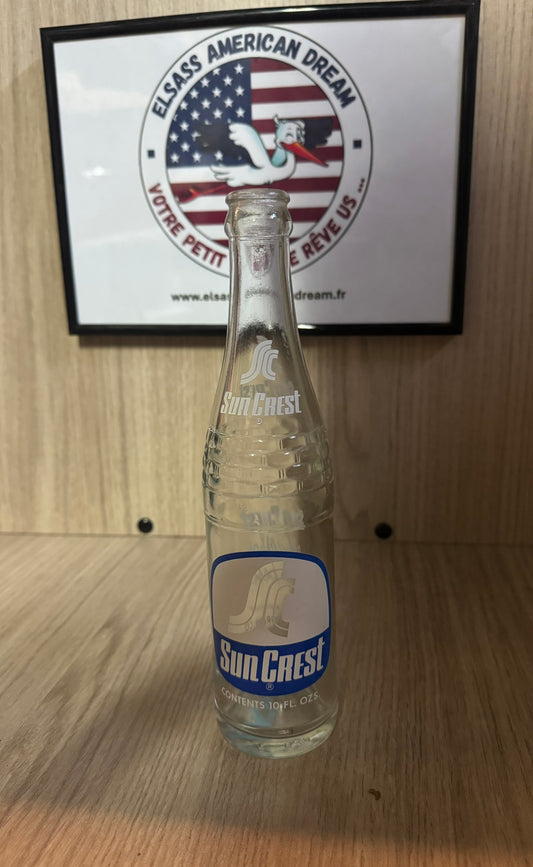 Bouteille de Soda Vide Vintage "Sun Crest" - 10 Fl. Oz. - Décoration Rétro
