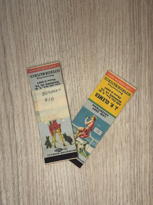 Lot de 5 Pochettes d'Allumettes Vintage Publicitaires "J.H. Clemer - Low Cost Advertising"