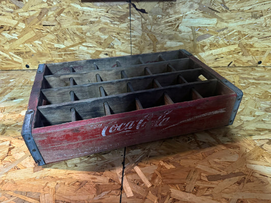 Caisse en Bois Vintage Coca-Cola - 24 Compartiments - Décoration Rétro Industrielle