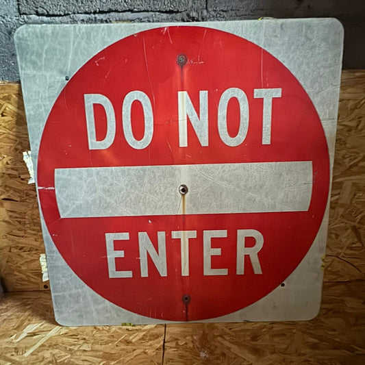 Panneau Routier Américain Vintage "DO NOT ENTER" - Décoration Industrielle / Garage