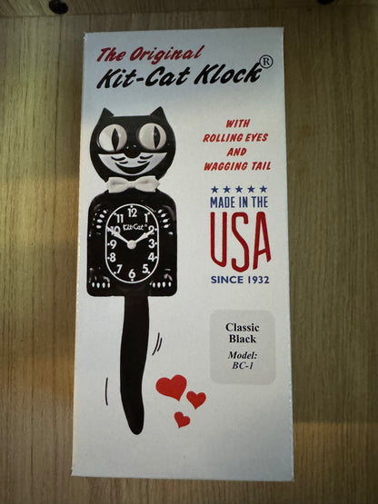 🕒 Horloge Murale Kit-Cat – Modèle BC-1 – Édition Black Classic – Made in USA