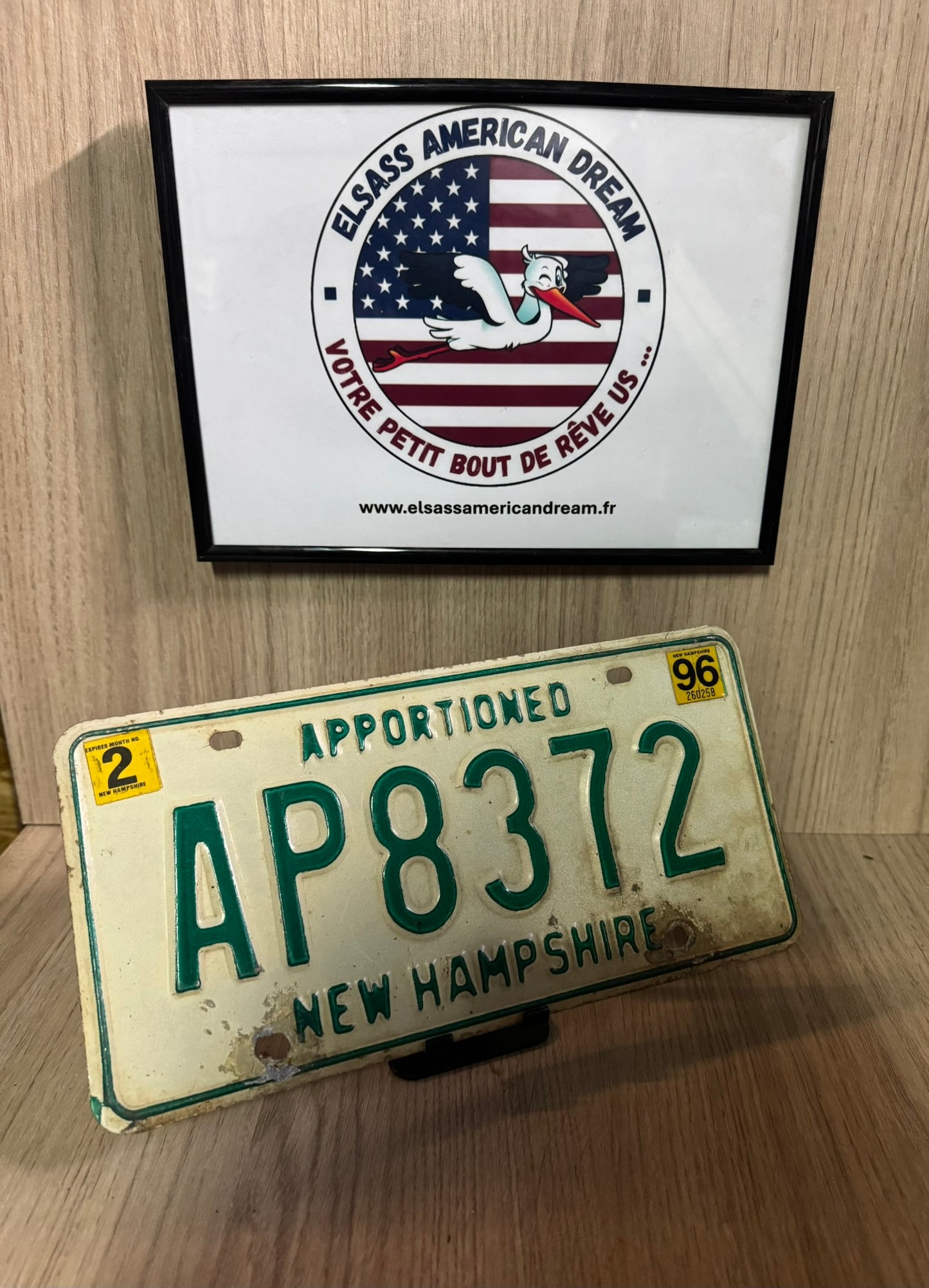 🚘Plaque d’Immatriculation Apportioned – New Hampshire 1996 (AP8372)